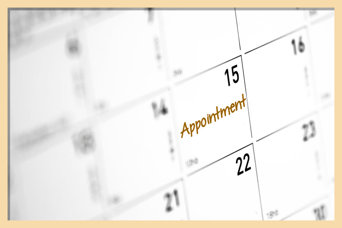 Image of calendar having scheduled appointment