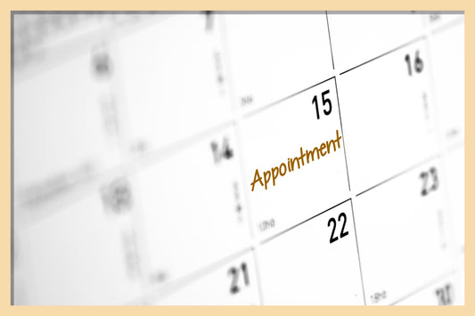 Image of calendar having scheduled appointment