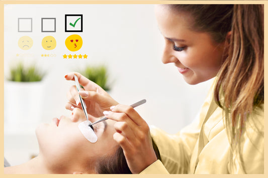 Lash artist having great time in her lash application