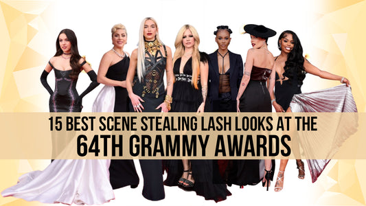 Image of women including artists Olivia Rodrigo, Lady Gaga, Dua Lipa, Avril Lavigne,Tierra Thomas, Halsey  and Dreezy who were mostly wearing black dresses during the 64th Grammy Awards red carpet.
