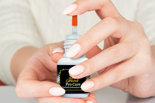 Woman holding a Forabeli Pro Care Extension Glue ready to shake it