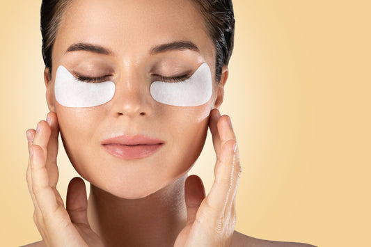 Woman flexing her eye pads