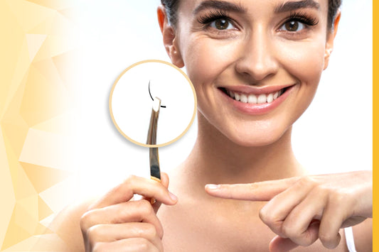 Image of a woman flexing her individual lash extension