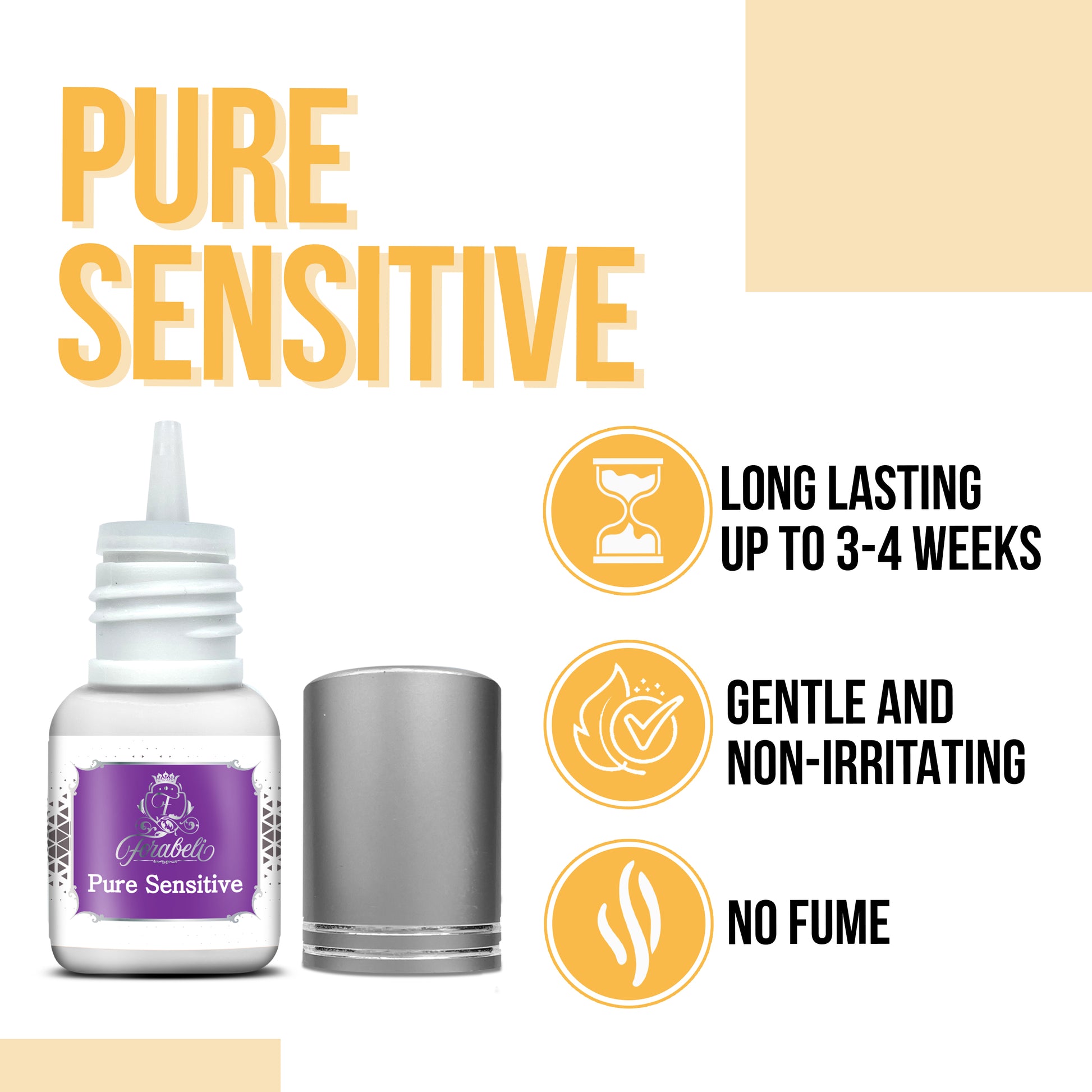 pure sensitive eyelash extension glue features