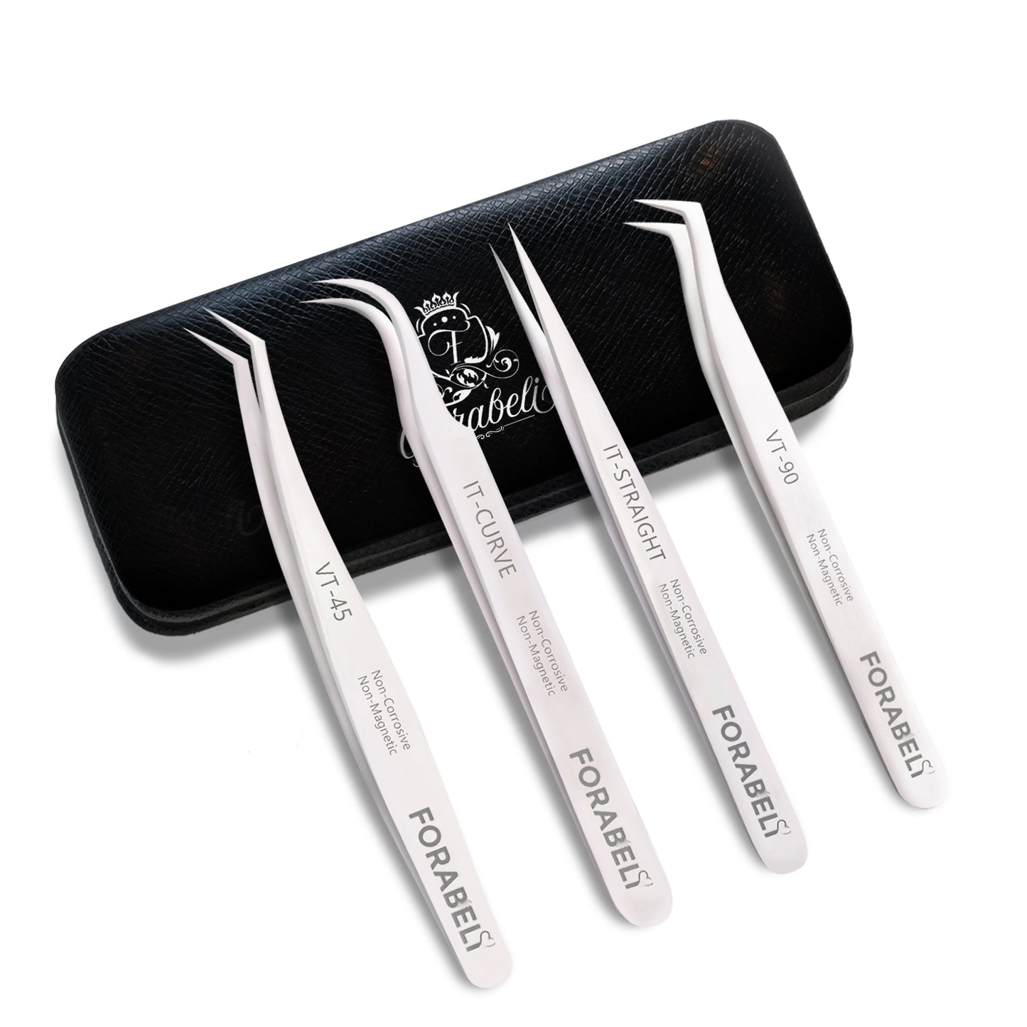 Lash Tweezers Set – 4 Piece Collection with Storage Case
