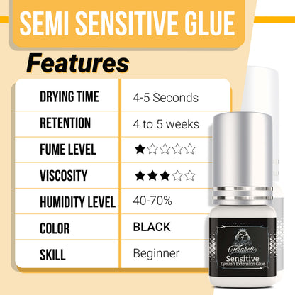 semi sensitive eyelash extension glue features