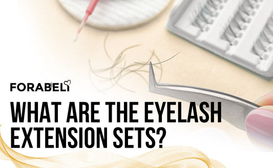 A landscape poster with a written text saying, ‘what are the eyelash extension sets?”