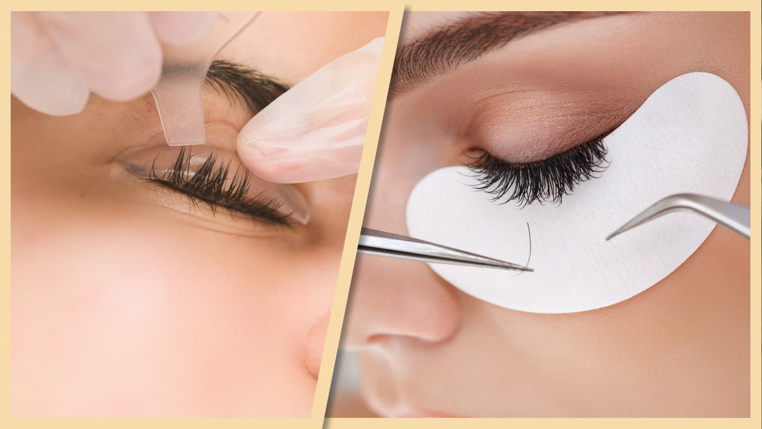 Image showing eyelash extension application and lash lift application