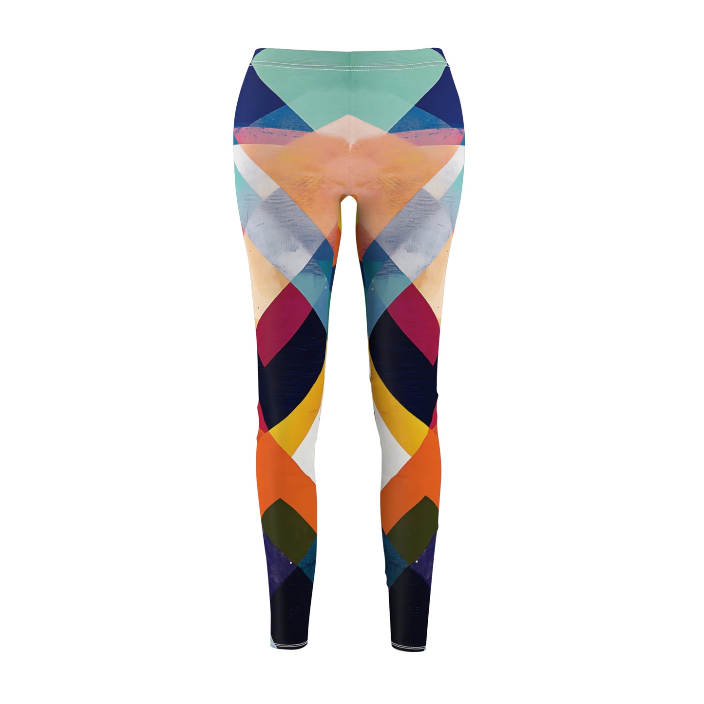 Abstract Jigsaw Patterns | Women's Cut & Sew Casual Leggings (AOP)