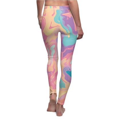 Abstract Pastel Patterns | Women's Cut & Sew Casual Leggings (AOP)