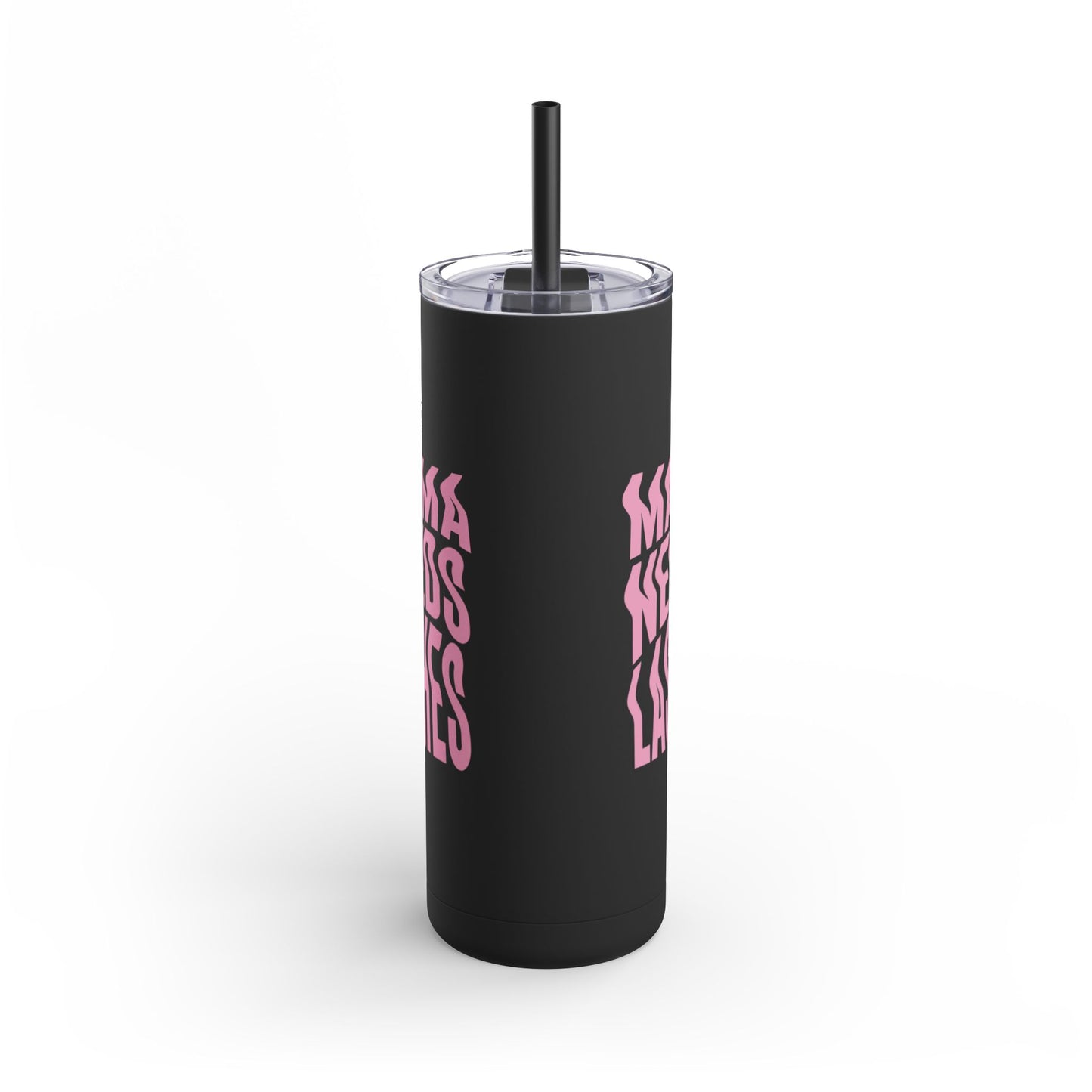 Mama Needs Lashes | What happens in the salon stays in the salon | Tumbler with Straw | Stainless Steel Tumbler | Skinny Tumbler hot & cold drinks | Tumbler with all around print | Skinny Matte Tumbler, 20oz