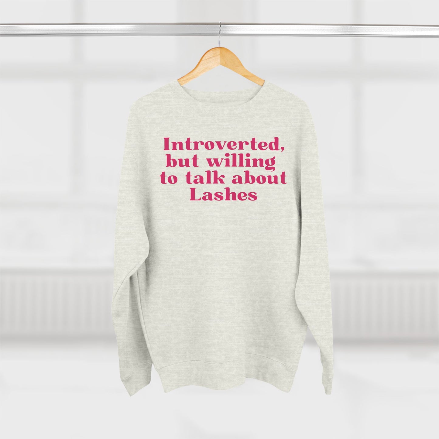 Introverted but willing to talk about lashes | Unisex Crewneck Sweatshirt