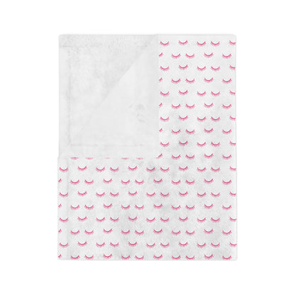 Pink Eyelash Patterns | Velveteen Microfiber Blanket