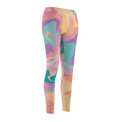 Abstract Pastel Patterns | Women's Cut & Sew Casual Leggings (AOP)