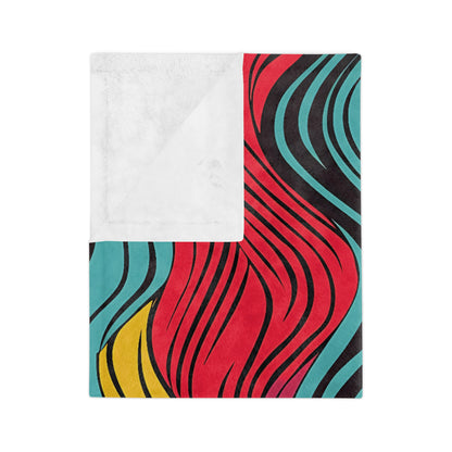 Wavey colorful pattern | Velveteen Microfiber Blanket