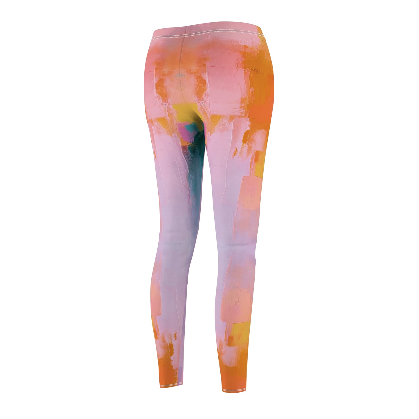 Abstract Oil Pastel Patterns | Women's Cut & Sew Casual Leggings (AOP)