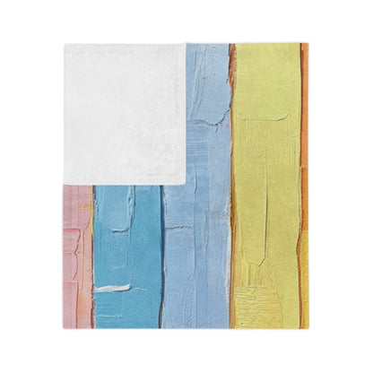 Pastel paint stripes vertical | Velveteen Microfiber Blanket