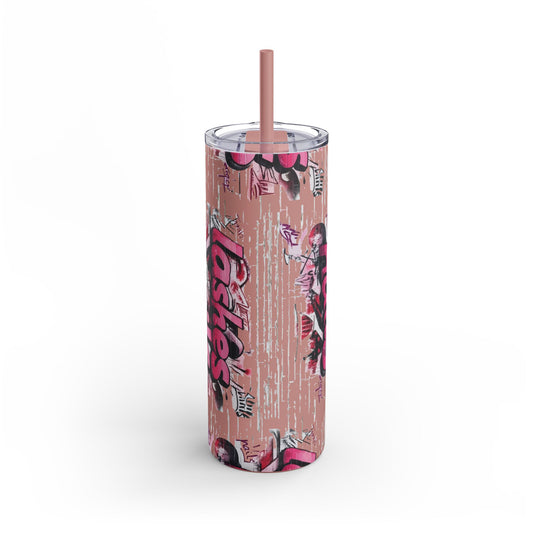 Graffiti Lashes & Nails | What happens in the salon stays in the salon | Tumbler with Straw | Stainless Steel Tumbler | Skinny Tumbler hot & cold drinks | Tumbler with all around print | Skinny Matte Tumbler, 20oz