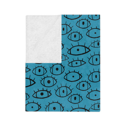 Eye doodles | Velveteen Microfiber Blanket