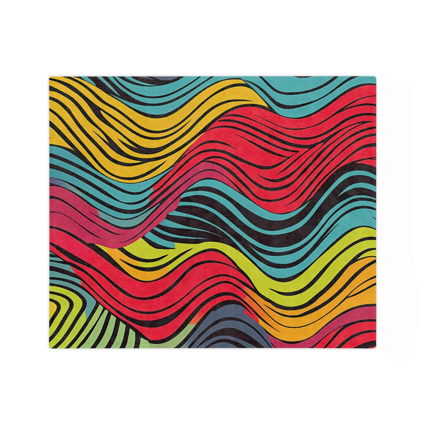 Wavey colorful pattern | Velveteen Microfiber Blanket