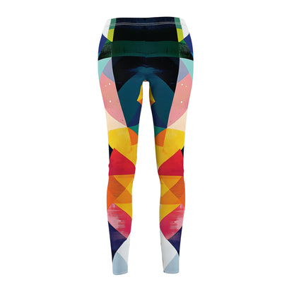 Abstract Jigsaw Patterns | Women's Cut & Sew Casual Leggings (AOP)