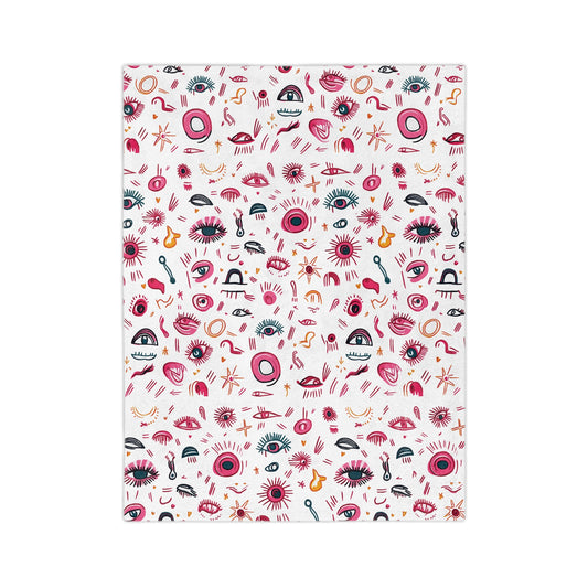 Abstract Eyes | Velveteen Microfiber Blanket