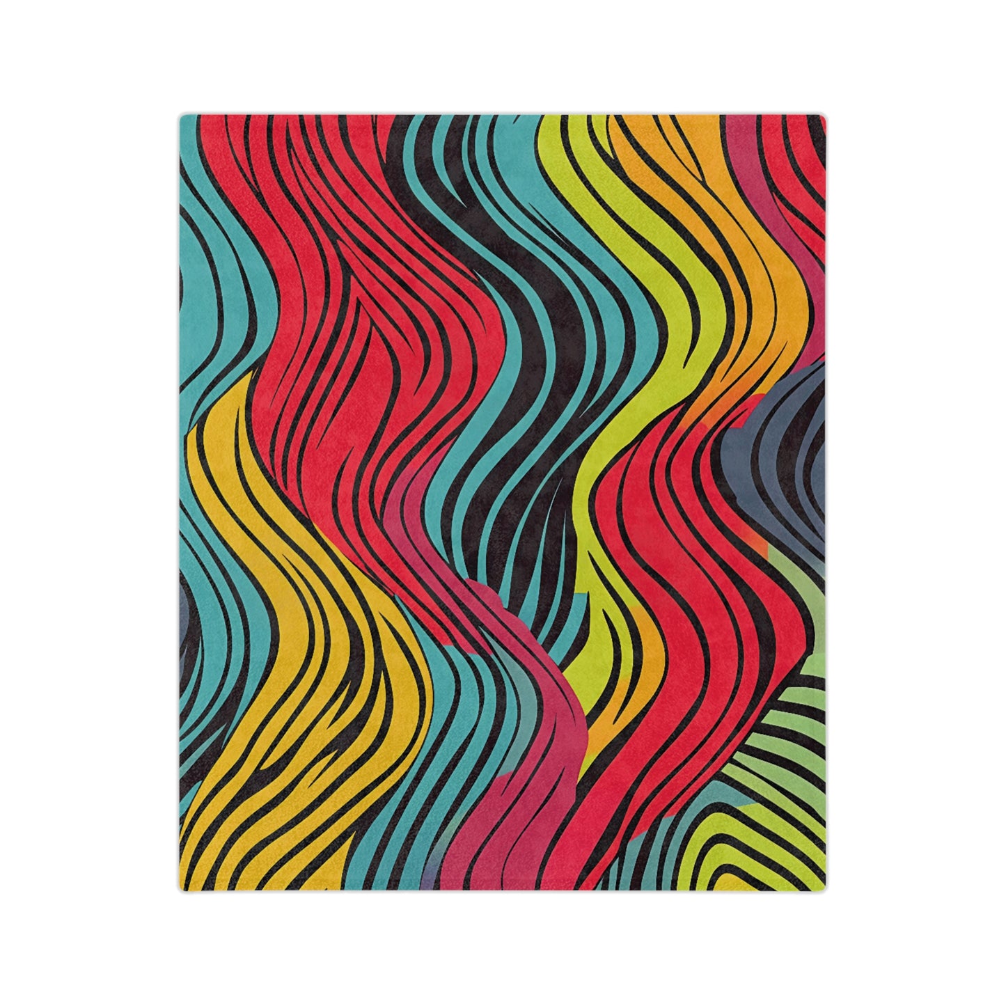 Wavey colorful pattern | Velveteen Microfiber Blanket