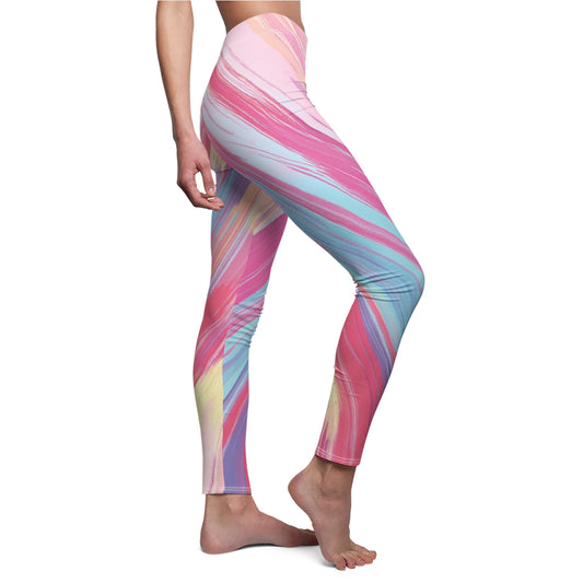 Abstract Pastel Patterns | Women's Cut & Sew Casual Leggings (AOP)