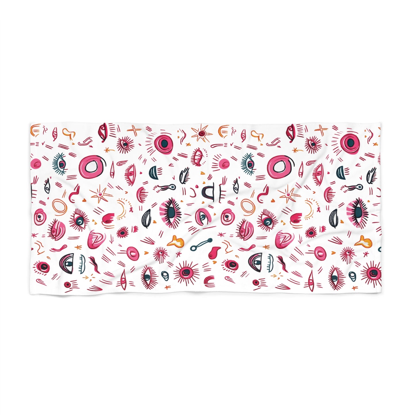 Abstract Lash Doodle Pattern | Beach Towel