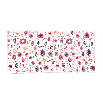 Abstract Lash Doodle Pattern | Beach Towel