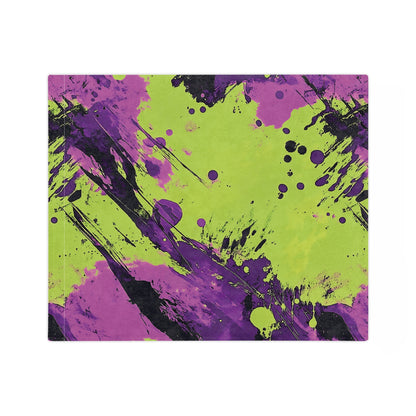 Purple and Lime | Velveteen Microfiber Blanket