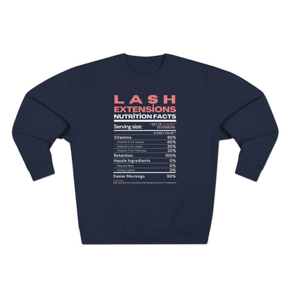 Lash Extensions Nutrition Facts | Unisex Crewneck Sweatshirt