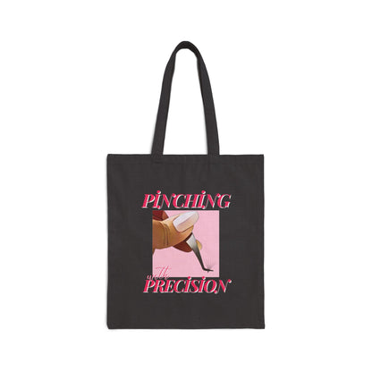 Cotton Canvas Tote Bag | Pinching With Precision | sac fourre-tout | Lash Extensions | Lashes | Reusasble Bag | Black Tote Bag | White Tote