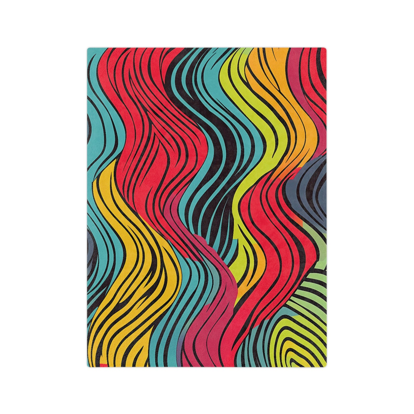 Wavey colorful pattern | Velveteen Microfiber Blanket