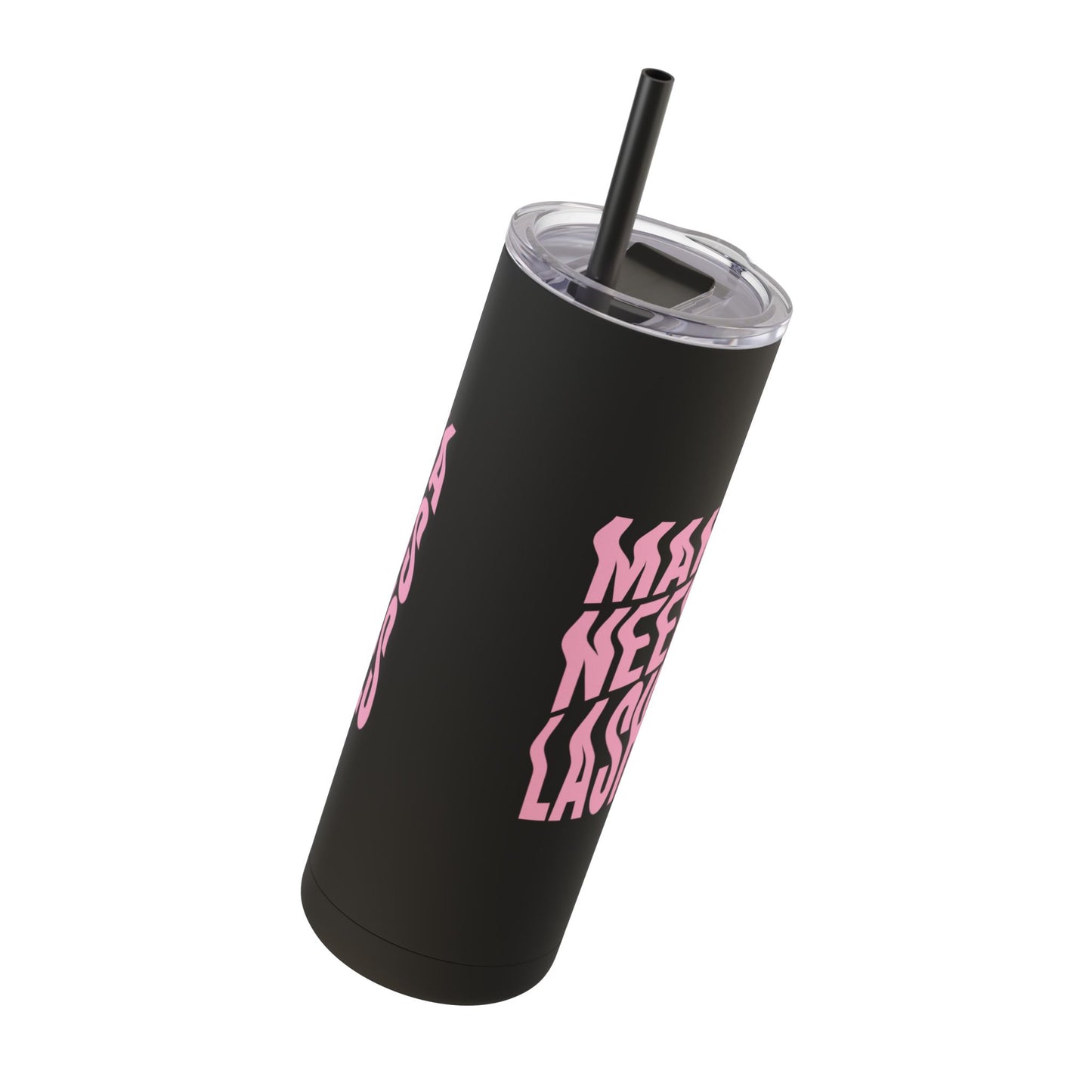 Mama Needs Lashes | What happens in the salon stays in the salon | Tumbler with Straw | Stainless Steel Tumbler | Skinny Tumbler hot & cold drinks | Tumbler with all around print | Skinny Matte Tumbler, 20oz