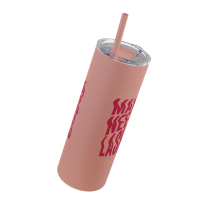 Mama Needs Lashes | What happens in the salon stays in the salon | Tumbler with Straw | Stainless Steel Tumbler | Skinny Tumbler hot & cold drinks | Tumbler with all around print | Skinny Matte Tumbler, 20oz