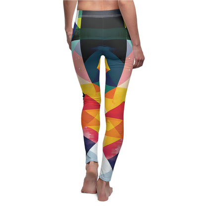 Abstract Jigsaw Patterns | Women's Cut & Sew Casual Leggings (AOP)