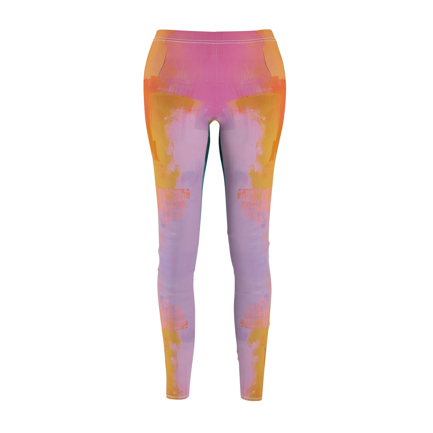 Abstract Oil Pastel Patterns | Women's Cut & Sew Casual Leggings (AOP)