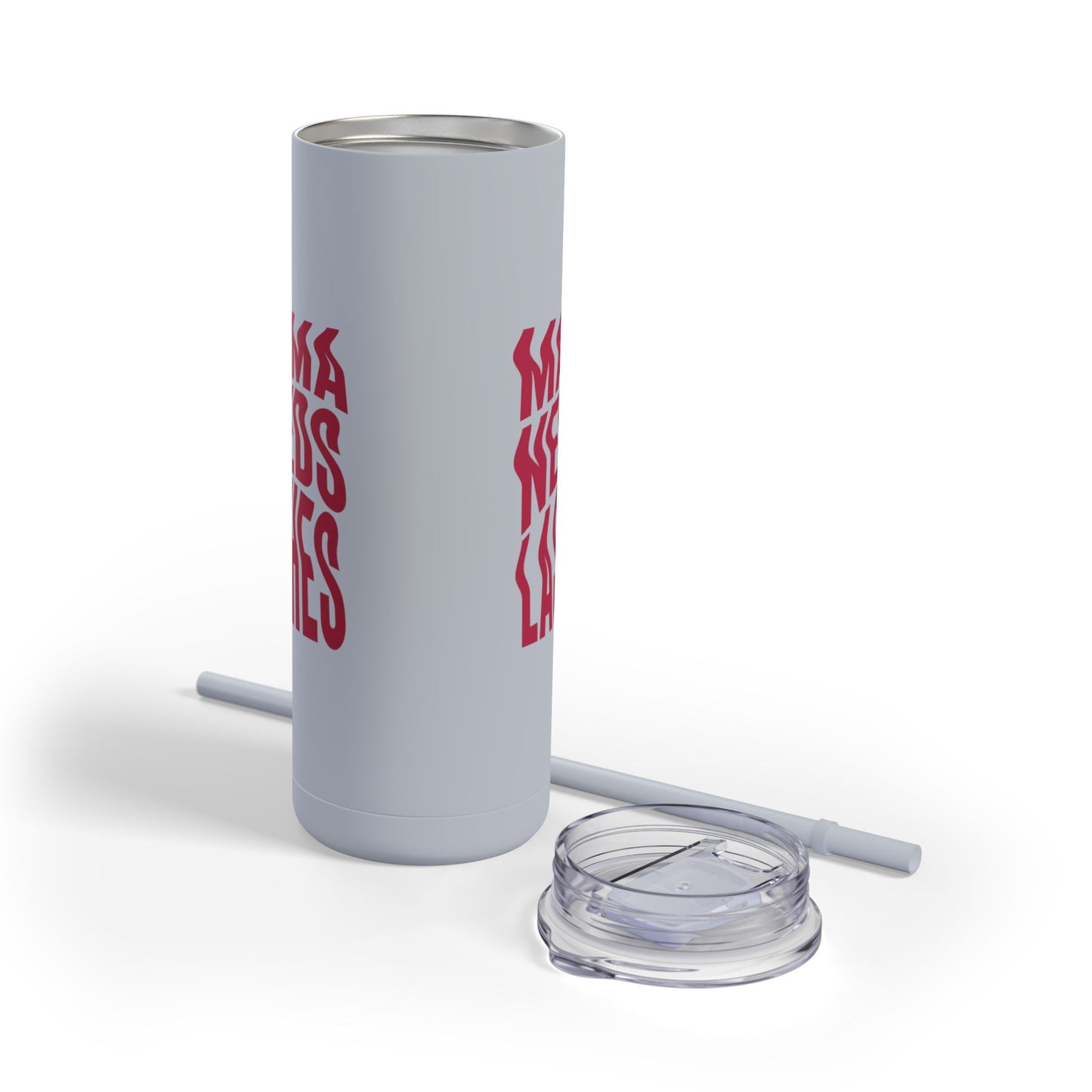 Mama Needs Lashes | What happens in the salon stays in the salon | Tumbler with Straw | Stainless Steel Tumbler | Skinny Tumbler hot & cold drinks | Tumbler with all around print | Skinny Matte Tumbler, 20oz