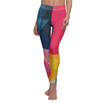 Abstract Pastel Patterns | Women's Cut & Sew Casual Leggings (AOP)