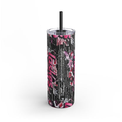 Graffiti Lashes & Nails | What happens in the salon stays in the salon | Tumbler with Straw | Stainless Steel Tumbler | Skinny Tumbler hot & cold drinks | Tumbler with all around print | Skinny Matte Tumbler, 20oz