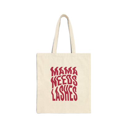 Cotton Canvas Tote Bag | Mama needs lashes | sac fourre-tout | Lash Extensions | Lashes | Reusasble Bag | Black Tote Bag | White Tote Bag