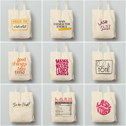 Cotton Canvas Tote Bag | Lala Lashes | Gas meter | Fuel Meter | sac fourre-tout | Reusasble Bag | Black Tote Bag | White Tote Bag