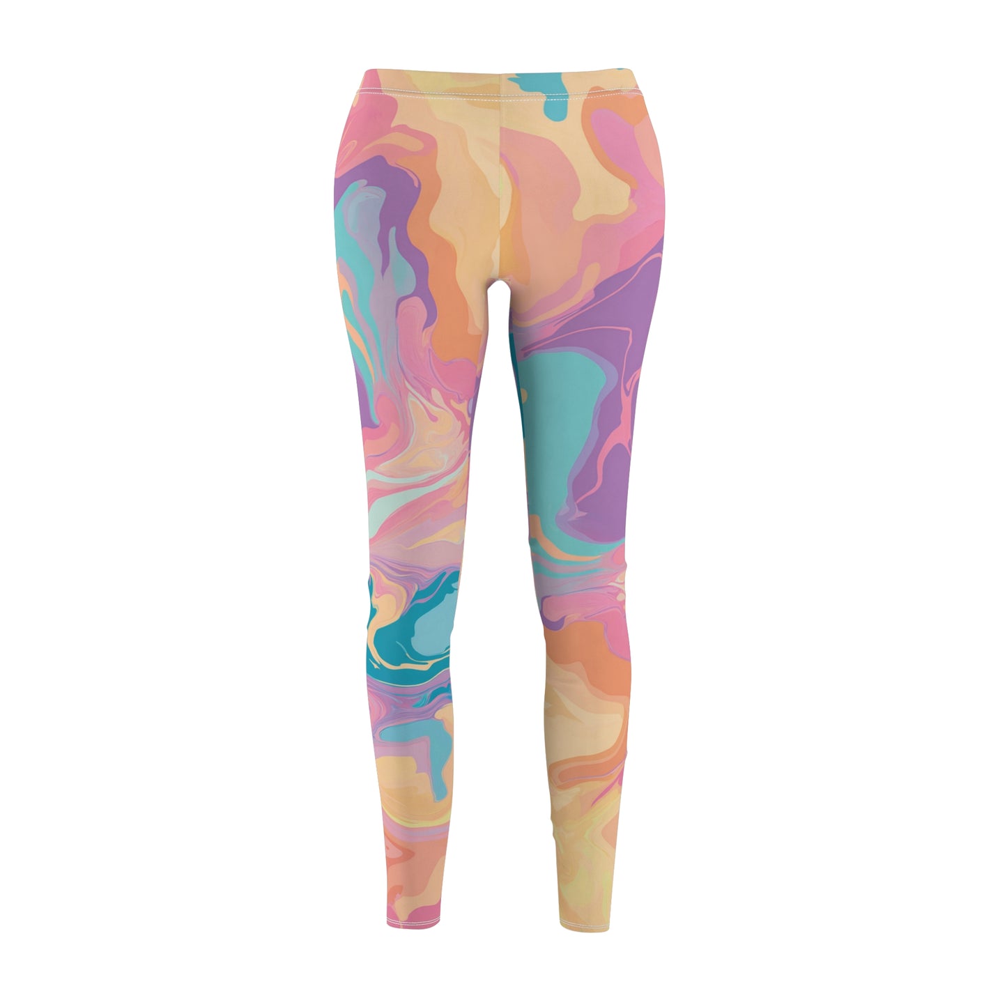 Abstract Pastel Patterns | Women's Cut & Sew Casual Leggings (AOP)