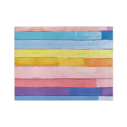 Pastel paint stripes vertical | Velveteen Microfiber Blanket