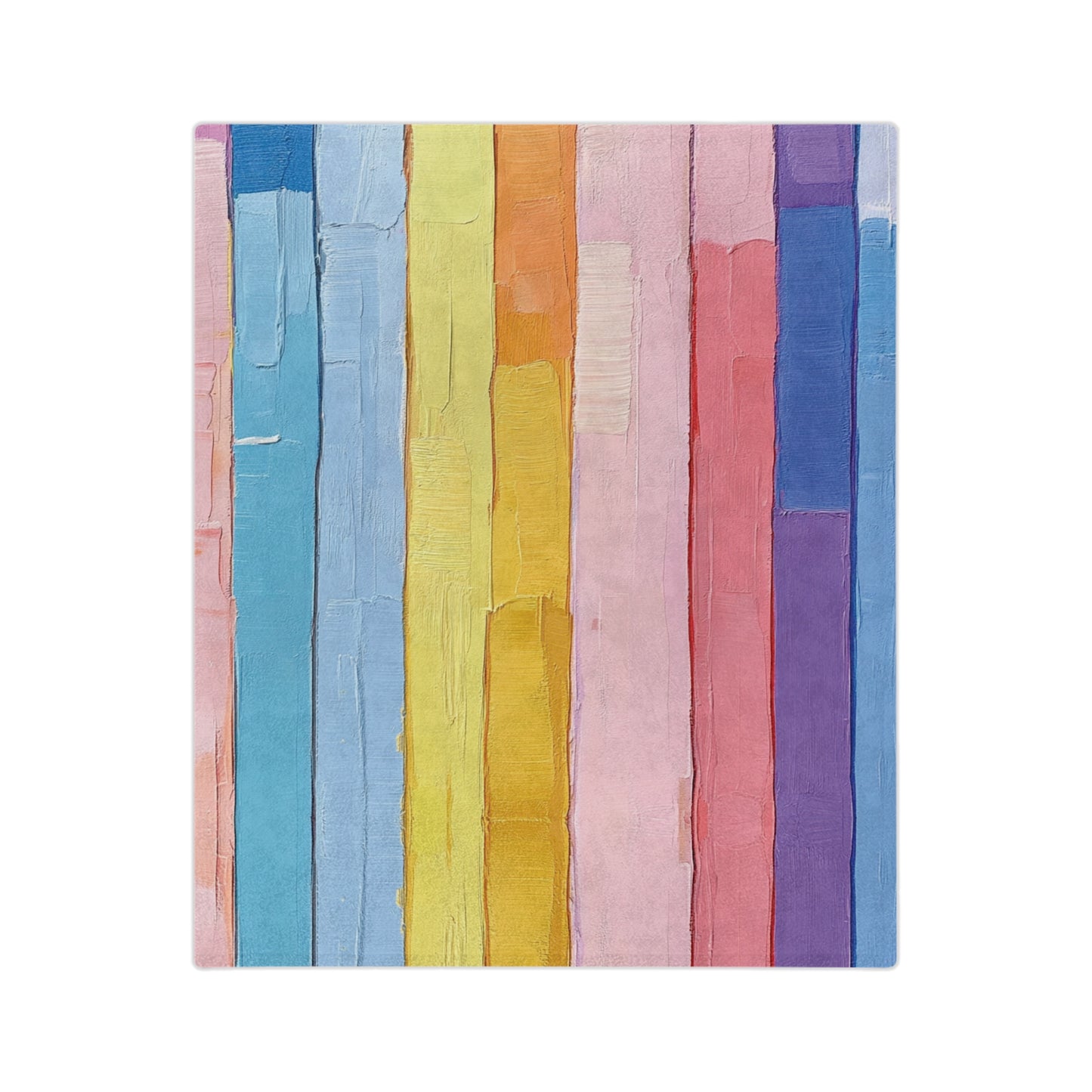 Pastel paint stripes vertical | Velveteen Microfiber Blanket