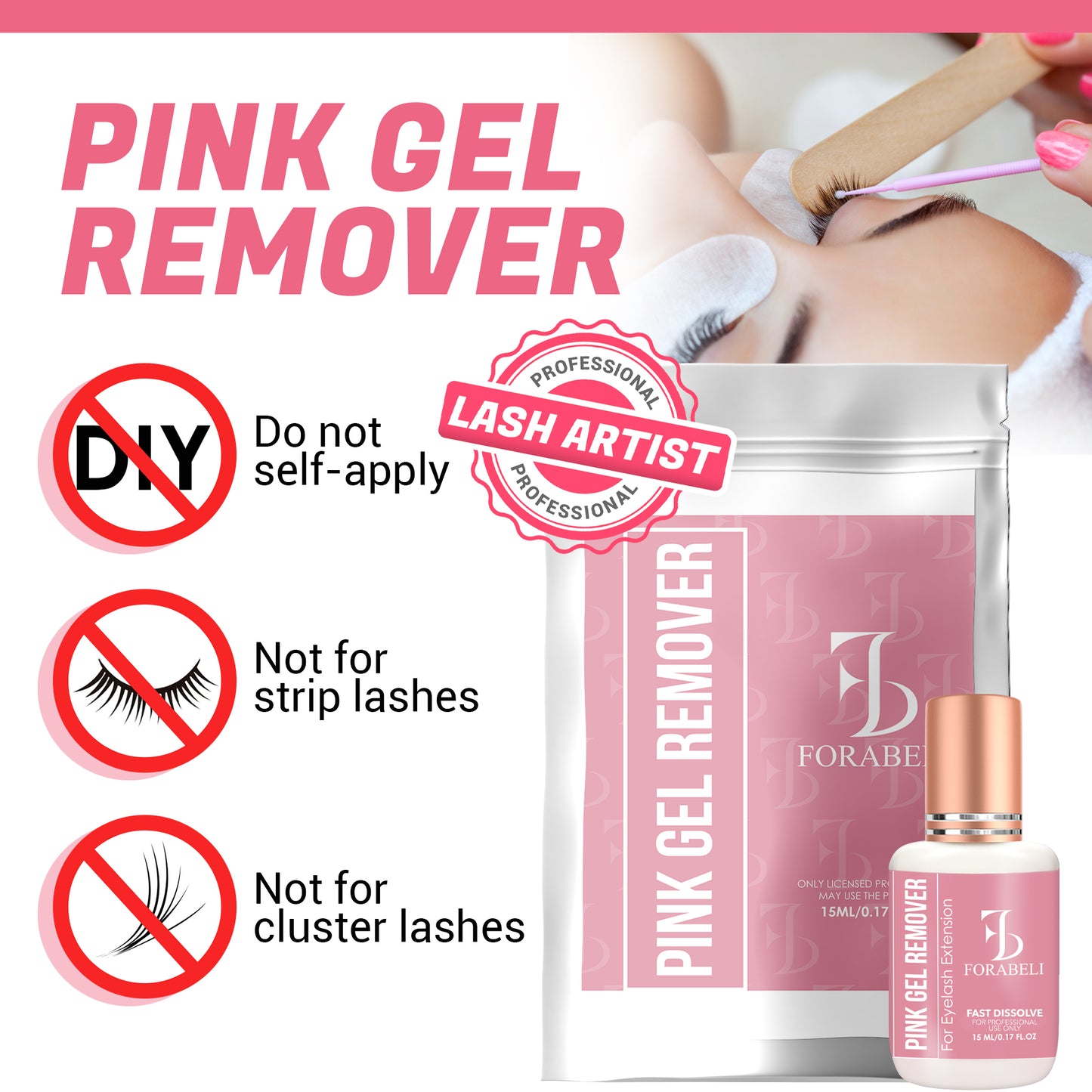 Pink Gel Eyelash Glue Remover