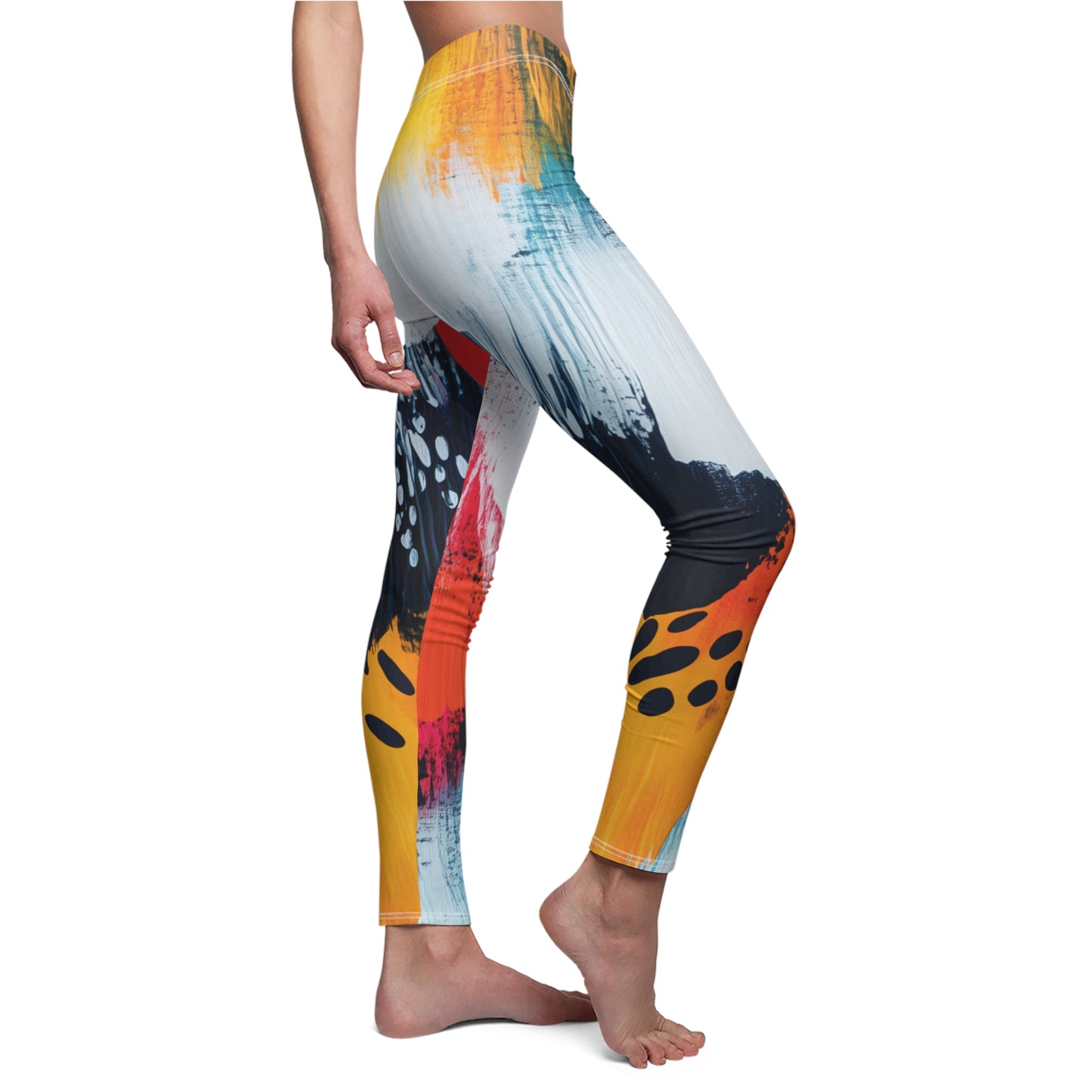 Abstract Acrylic Patterns | Women's Cut & Sew Casual Leggings (AOP)