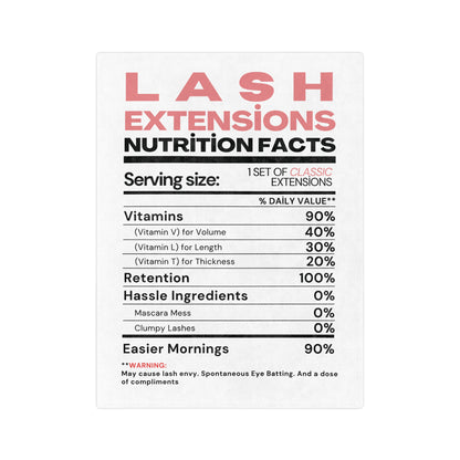 Lash Extensions Nutrition Facts | Velveteen Microfiber Blanket