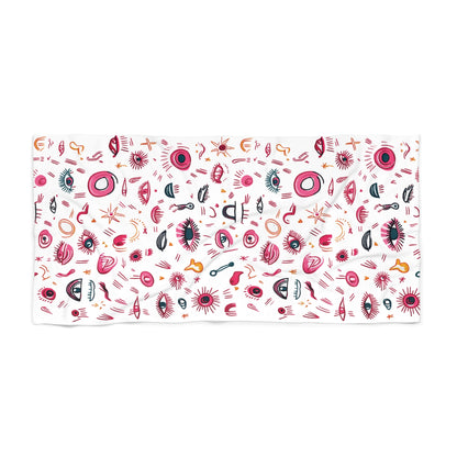 Abstract Lash Doodle Pattern | Beach Towel